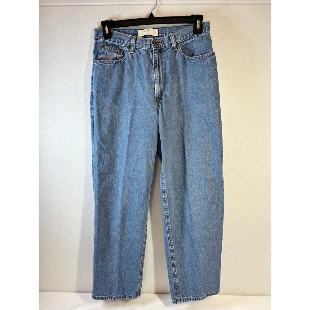 L.L.Bean Double L Women's 14 Tall High Rise Relaxed Fit 100% Cotton Blue Jeans